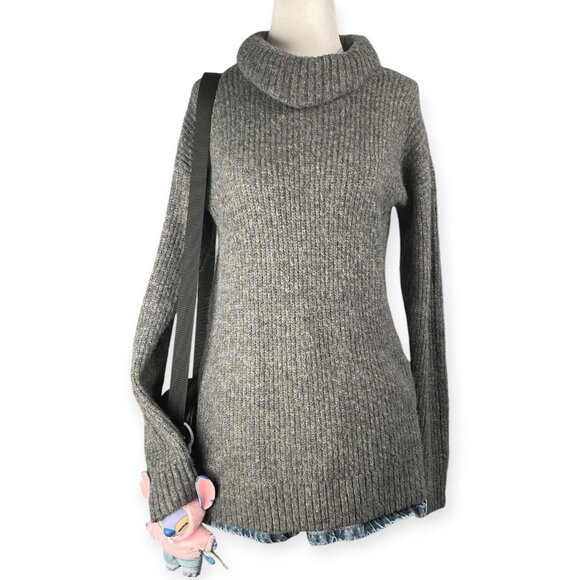 Style & Co. Petite Women’s Small Gray Turtleneck Ribbed Knit Sweater Cozy Warm - Picture 1 of 6